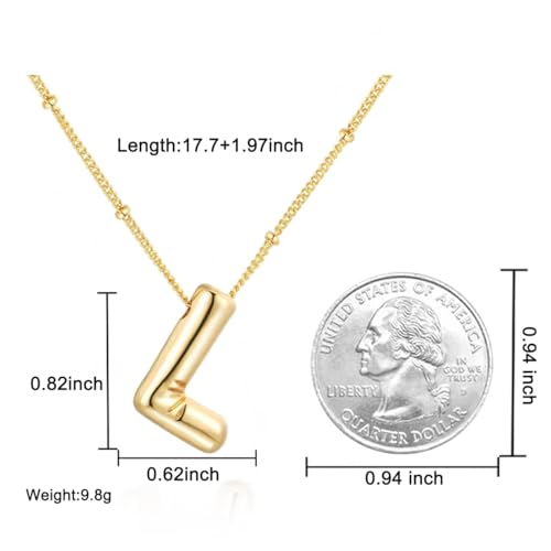 Bubble Letter Necklace for Women, 14k Golden Plated Initial Letter Pendant Necklace Personalized Jewelry Gift by Cenland - Used condition - Image 5