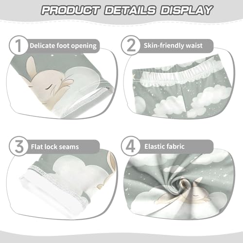 ALAZA Girls' Leggings Children's Yoga Pants Skinny Printed Dance Cloud Rabbit Cute Comfortable 4T2