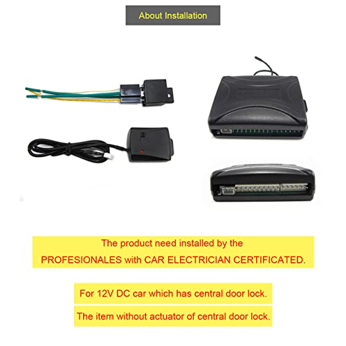 Car Horn Siren Alarm,Universal Car Alarm Security Protection System with 2 Remote Controls,7-Level Sensitivity,12v,Anti-Theft Device,No Thread Trimmin,Non-Destructive Installation (CW-12CA703-8118)
