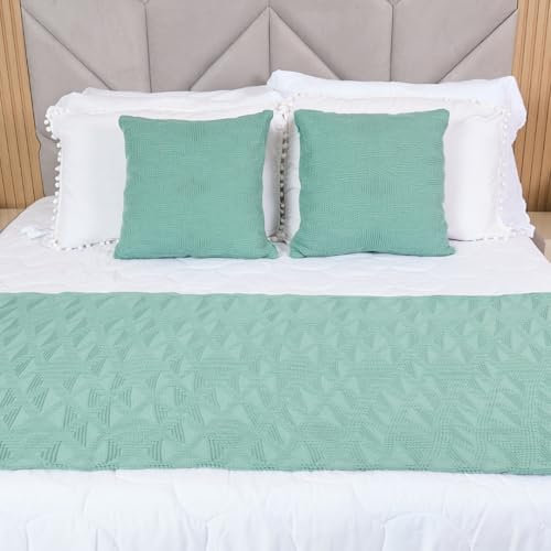 Peseira Manta Tricot Cama Casal Queen Max - SOMENTE A PESEIRA (Verde Água)