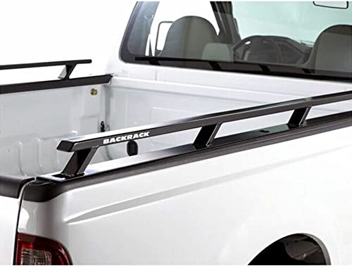 RealTruck BACKRACK Side Rails to use w/ 21" Toolbox | Black, No Drill | 65522TB | Fits 2019-2025 Chevrolet/GMC Silverado/Sierra 1500 LD/Limited; 2017-2025 Chevrolet/GMC Silverado/Sierra 1500