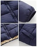JiAmy Baby Winterjacke Jungen Mädchen Gefüttert Warm Abnehmbarer Kapuzen Steppjacke Kleinkinder Winddicht Outdoor Winter Mantel Oberbekleidung für 4-5 Jahre, Navy Blau