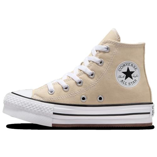 Converse Chuck Taylor All Star EVA Lift Hi - Girls' Preschool (A06345F, White/Tan)2
