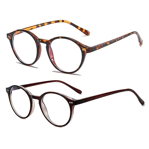 Image of Blue Light Glasses for Men Women, Vintage Round Frame Eyeglasses | Blue Light Blocking Glasses, Lightweight TR90 Frame, Work Gaming Daily Screen Office Computer Use