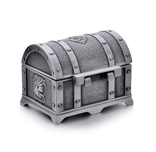 Reindear Vintage Pewter Tooth Fairy Treasure Chest Trinket Jewelry Box #TOP4