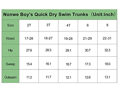 Nonwe Boys Swim Trunks Swim Shorts With Elastic Waist Beach Shorts Red 6 #TOP6