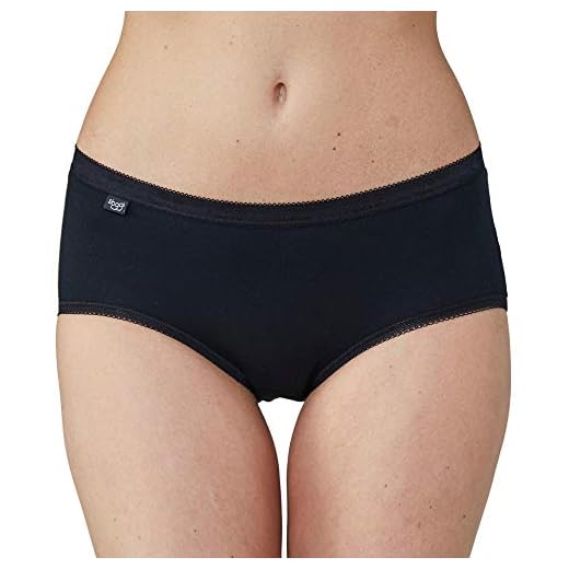 Sloggi Damen Slipi Basic Midi 2 Stücke , Gr. 44, Schwarz (BLACK (04) 04)