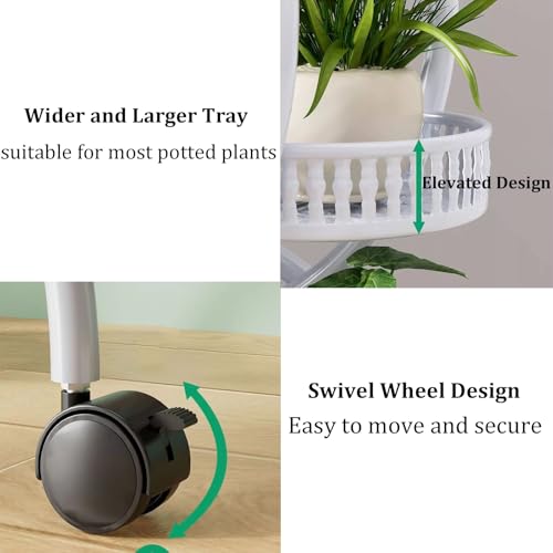 Support pour 6 pots de fleurs mobile et polyvalent sur 4 niveaux - 3