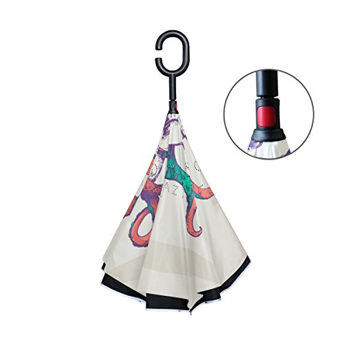 Top Carpenter Guarda-chuvas invertidos de camada dupla para brincar de polvo com alça em forma de C