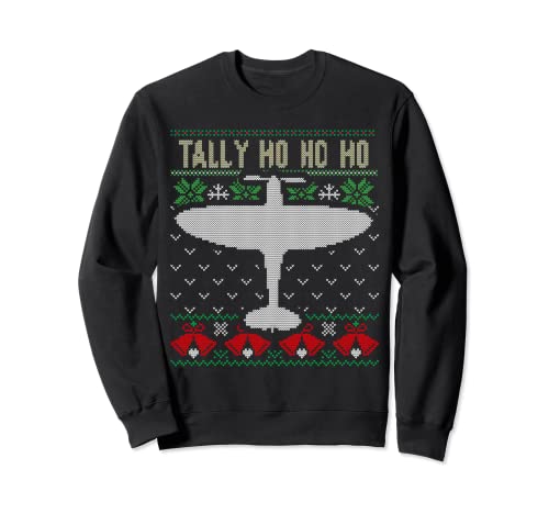 Spitfire Christmas Ugly Jumper Style Airplane Aircraft Plane Sweatshirt