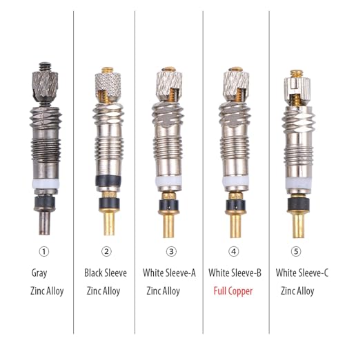 Tapas de válvula para bicicleta 10 piezas Tubeless Presta Road MTB Kit de núcleos de válvula de repuesto Aleación de Zinc / Cobre completo Gris Plata Adaptador de válvula para bicicleta miniatura 3