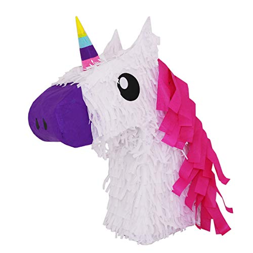 White Unicorn w/Pink Hair Pinata - Mexican Piñata - Handmade in Mexico