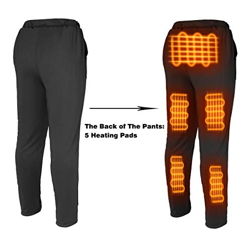 FERNIDA Heated Pants USB Electric Thermal Heating Trousers Cold-Proof Bottom Men/Women(Battery Not Included) (Black, Large) - Thumbnail 3