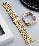 BINLUN Metalowy pasek kompatybilny z Apple Watch Pasek 38 mm 40 mm 41 mm 42 mm 44 mm 45 mm 46 mm 49 mm Paski ze stali nierdzewnej z TPU Pokrowiec kompatybilny z serii iWatch Ultra/10/9/8/7/SE2/SE/6/5