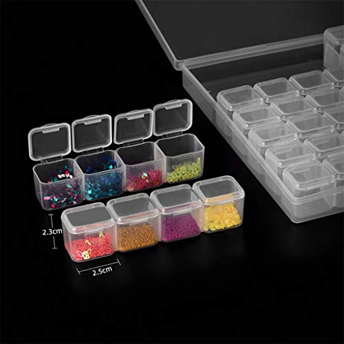 AMLESO Caixa organizadora de brincos transparente com 56 compartimentos para exibição de diamantes e