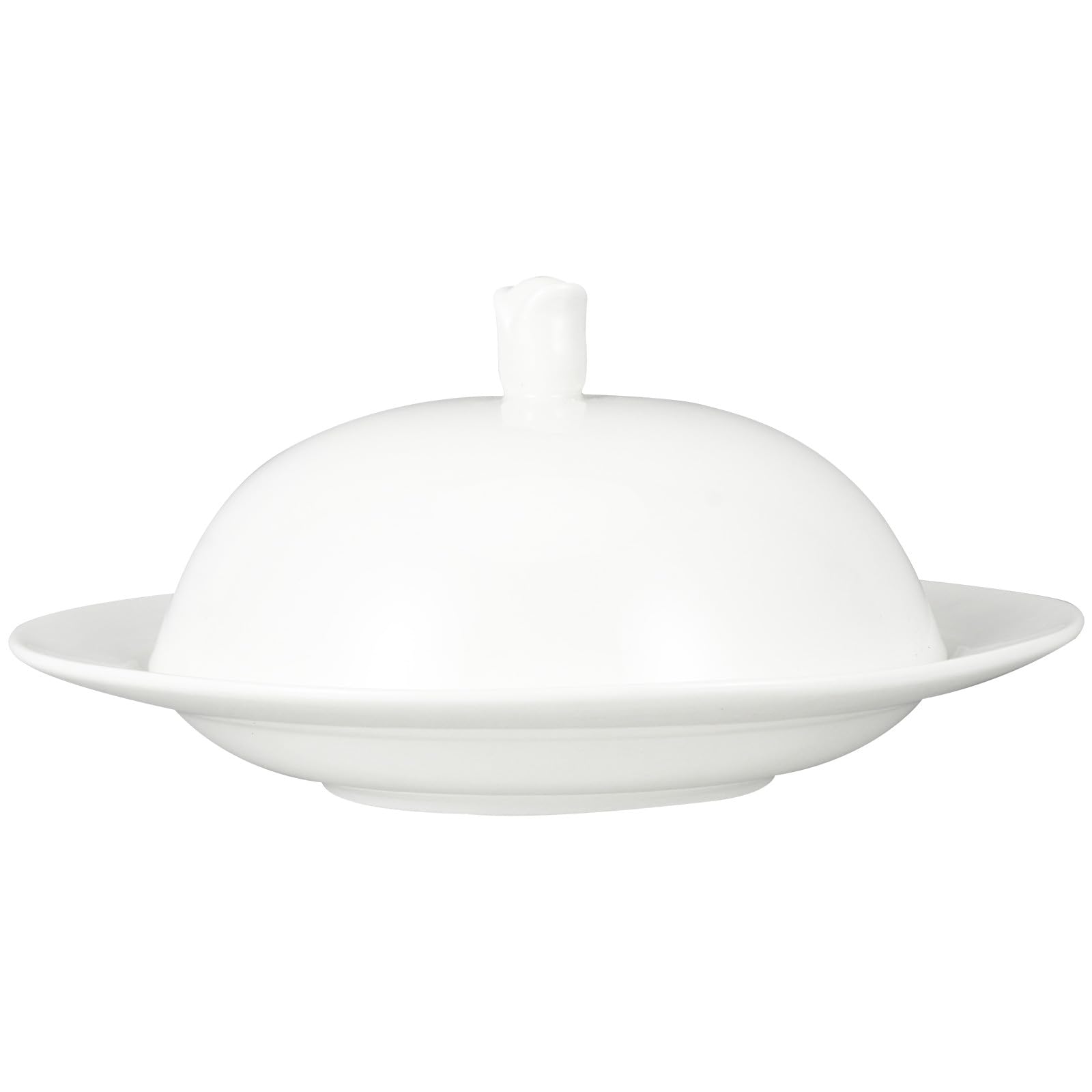 Plato de Cerámica de Color Claro 20 Cm con Tapa para Servir Bistec y Aperitivos, Vajilla para Restaurantes y Hoteles, Plato para Comida Occidental y Refrigerios
