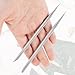 2PCS Stainless Steel Cuticle Pusher Nail Cleaner Remover Cutter Manicure Pedicure Nail Design Tools for Fingernails Toenails