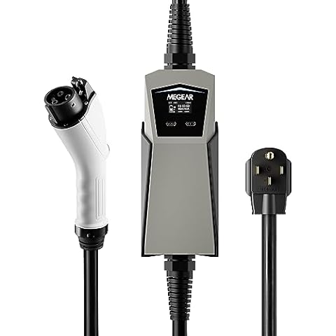 MEGEAR Electric Vehicle Charger with NEMA 14-50 Plug, Level 2 Portable EV Charging Station Adjustable Current 12A/16A/24A/32A/40A for SAE J1772 EVs Cover