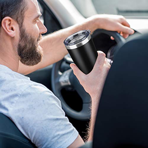 Ecomozz 20Oz Tumbler Bulk Stainless Steel Vacuum Insulated Tumblers With Lid Double Wall Travel Mug, Durable Powder Coated Coffee Cup, Suitable For Ice Drinks And Hot Beverage (Black 12Pack) #TOP5