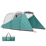 Outsunny Tenda da Campeggio 3 Persone a Tunnel 460x260x190 cm, Verde