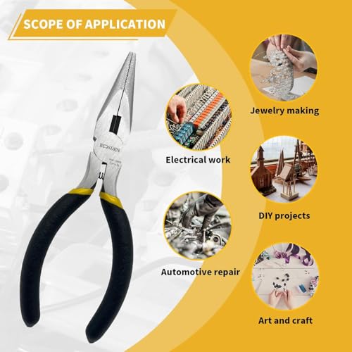 Image of 3-Piece Precision Electronics Pliers Set - 5 Inch Micro Flush Cutters, Diagonal Cutters & Needle Nose Pliers - High Carbon Steel Spring-Loaded Wire Cutters for Electronics Repair, 3D Printing