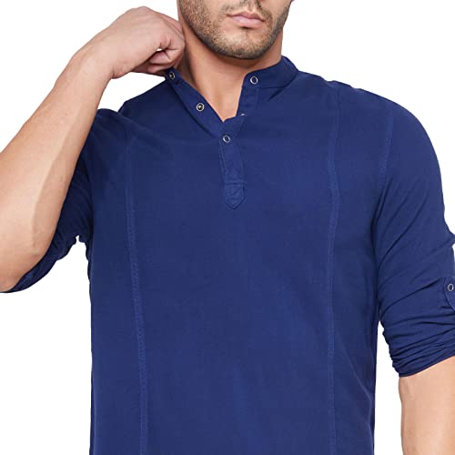 Image of Identiti Men Solid Slim Fit 100% Viscose Casual Shirt /Kurta for Men