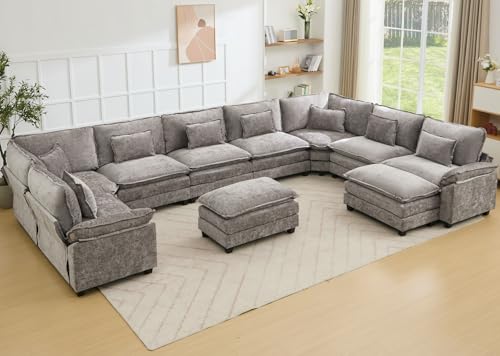 BIAOZHIKE Oversized Modular Sectional Sofa Set, Convertible Deep Seat Cloud