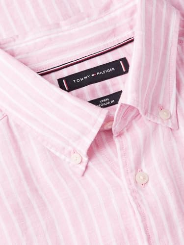 Image of Tommy Hilfiger Men's Long Sleeve Casual Linen Button Down Shirts in Regular Fit