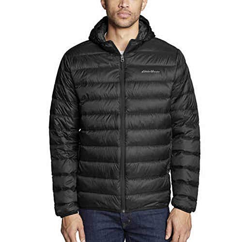 Eddie Bauer Men's Cirruslite Hooded Down Jacket (XXL, Black)