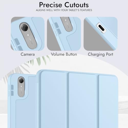 Image of Robustrion Case for Lenovo Idea Tab Pro 2nd Gen 13 inch Cover Case with [Pencil Holder] [Soft Flexible Case] for Lenovo Idea Tab Pro Gen 2 Cover Case 13 inch [Auto Sleep Wake Support] - Light Blue