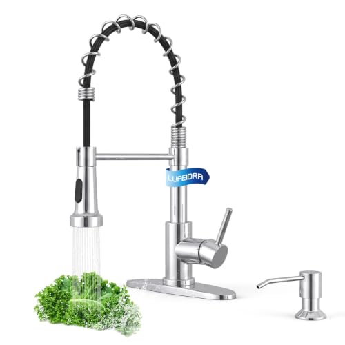 Image of LUFEIDRA Pull-Down Kitchen Faucet with Soap Dispenser, Chrome