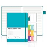 Regolden-Book A5 Ruled Notebook Hardcover for Note Taking, Thick Paper Lined Hardcover Journal, Unda