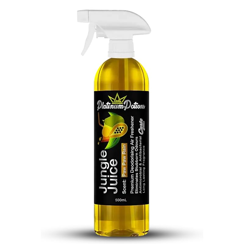 Image of Water-Based Car Air Freshener Spray | Premium Automotive Deodorizer | Mold-Resistant Formula | Eliminates Odors and Refreshes Vehicle Interior | 17 fl oz | Jungle Juice