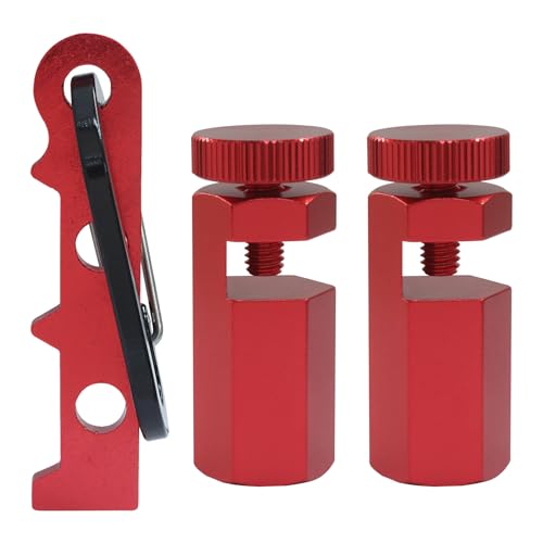 OSVJE 1 Pack Stair Gauges, Framing Jig Holder Carabiner Tool for Circular Saw, Layout Tool for Carpentry Squares/Rafters(Red)