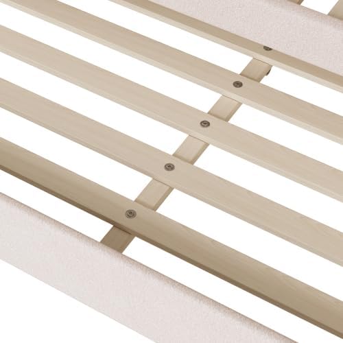 Miniatura 44 de MERITLINE Sofá cama tapizado de tamaño individual con nido y LED, marco de cama de día de forro polar con listones de madera maciza, sofá cama