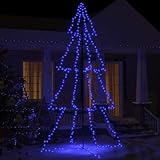 Weihnachtsbaum Kegelform 360 LEDs, 143x250 cm, Blau, für Innen- & Außenbereich, Lichterbaum mit 8 Effekten, Energieeffizient, Festliche Dekoration