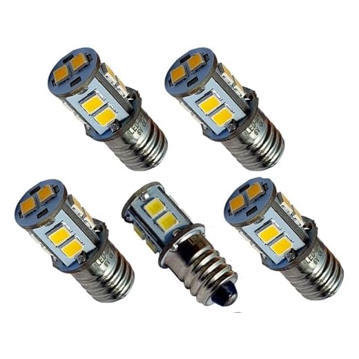E10 LED 6V 10SMD Lampe Birne Schraubsockel Weihnachtsstern Leuchtstern Faltstern Adventstern (warmweiß, 5 Stück)