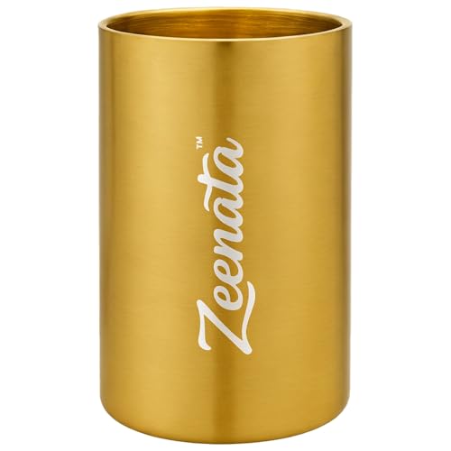 Insulated Wine Chiller Bucket, Stainless Steel Wine and Champagne Cooler, Double Wall Bottle Ice Bucket for Home Bar and Entertaining (gold) by Zeenata - Image 2