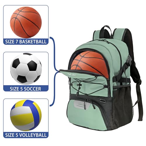 WOLT | Basketball Backpack Large Sports Bag with Separate Ball Holder & Shoes Compartment, Best for Basketball, Soccer, Volleyball, Swim, Gym, Travel by WOLT - Image 2