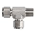 Brennan Industries N2605-08-06-08-SS Stainless Steel Tee Double-Ferrule Tube Fitting, 3/8" NPT Male Thread, 1/2" Tube x 1/2" Male NPT x 1/2" Tube (Pack of 2)