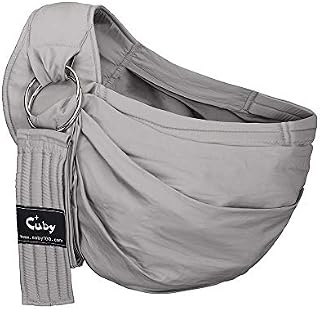 Cuby Ring Sling Baby Wrap Carrier for Infants and Newborns,Breastfeeding Privacy (Grey)