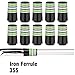 Golf Builder 10pcs Custom Tip .355 Golf Ferrules for Taper Tip Iron Wedge (Green Ring)