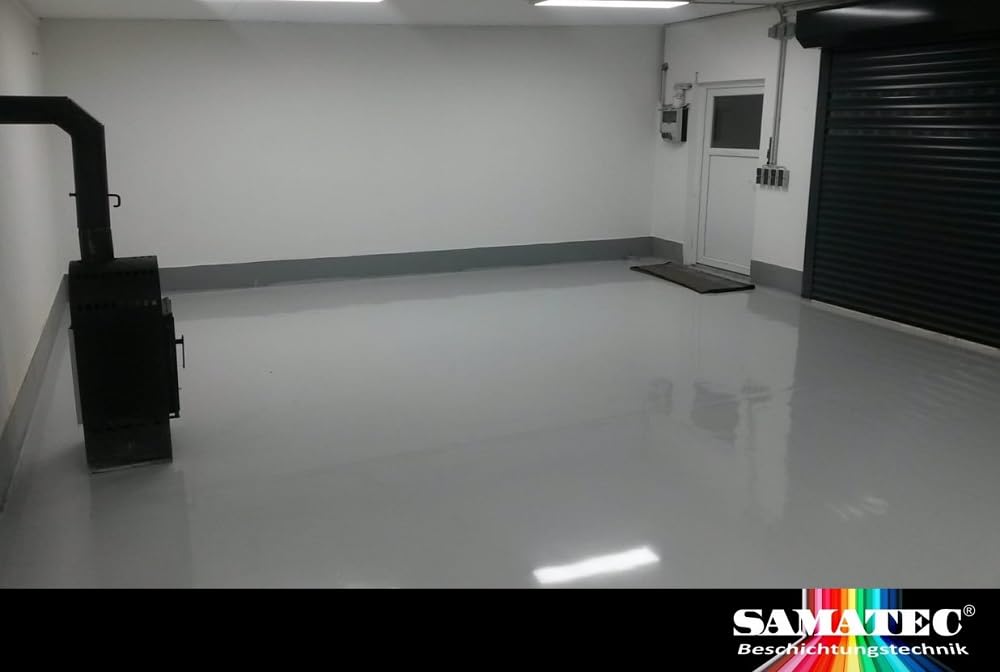 Pintura de suelo de resina epoxi 2K DIY para suelo de garaje, sótano, suelo de taller, suelos industriales y viviendas SamaPoxy BS97S 5 kg/aprox. 25 m² (RAL 5017 azul tráfico)