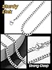 GOLDCHIC JEWELRY 3mm Light Curb Men Women Necklace, 316L Stainless Steel Flat Cuban Link Chain for Pendant #2