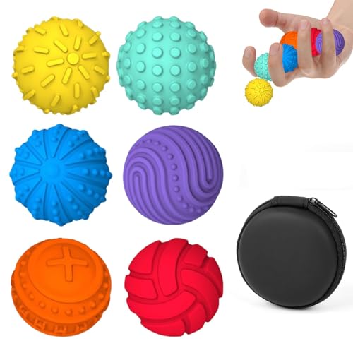 Bambebe 6 Balles Antistress Magnétiques en Silicone, Boules de Décompression Sensorielle, Fidget Toys Anti-Stress et Anti-Anxiété pour Adultes et Enfant