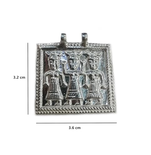 SJ Pure Silver Ahoi Ashtami Ahoi Mata Pendant [Locket] 1pcs and 4pcs Silver Beads.2