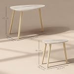 HOMCOM Lot de 2 Tables Basses gigognes Design scandinave Pieds en Bois et Plateau en Bois, Aspect Naturel
