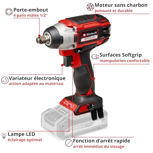 Boulonneuse Sans Fil EINHELL IMPAXXO 18/230 – 18V, 230 Nm, Moteur Brushless - vue 5