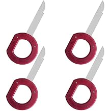 4Pcs Radio Removal Tool kit, Easy Grip Handles and Stiff Blades Compatible with VW Volkswagen, Mercedes Benz, Stereo Single and Double DIN Replacement Key for 1C0-051-530, T87P-19061-A Red