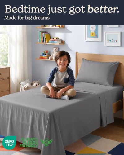 Image of Beckham Hotel Collection 100% Cotton Twin Sheet Set, 3-Piece, Dark Gray